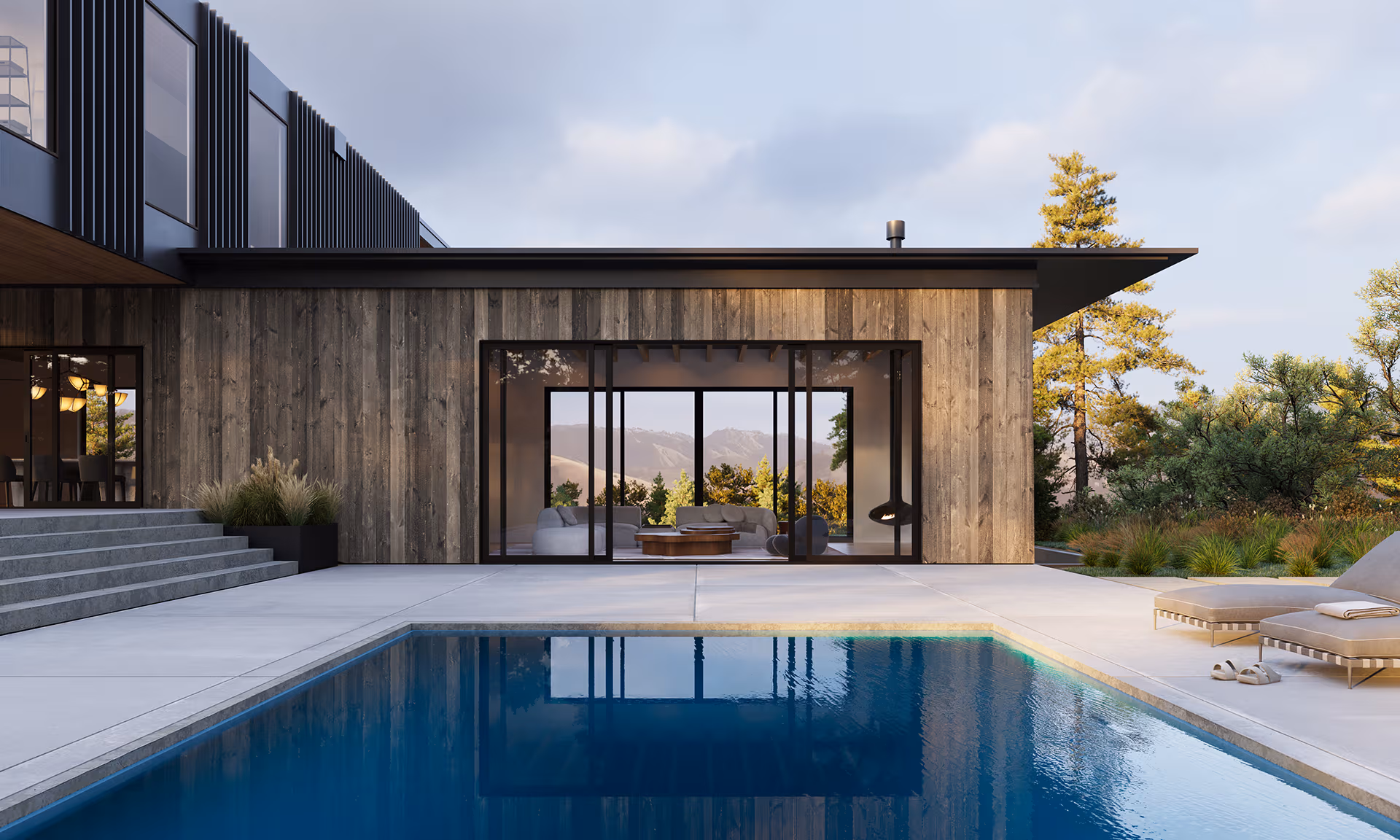 Modern architectural sliding glass door with ultra-slim sightlines